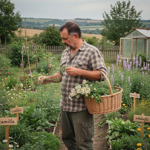 Közelkép egy csészéről, amelyben gőzölgő gyógynövény tea van, mellette szárított gyógynövények.